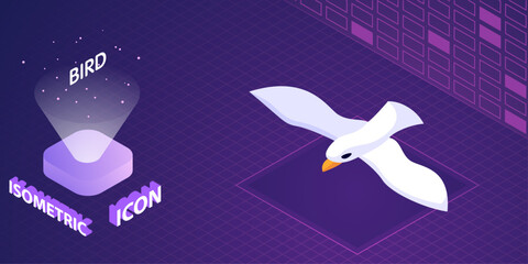 Wall Mural - Bird isometric icon. Vector illustration. 3d concept