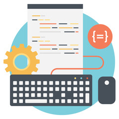 programming and coding concept. flat vector illustration