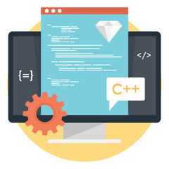 Illustration about programming, coding and web development 