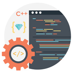 Vector illustration of web coding and software development