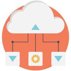 API interface Data development platform, flat vector icon 