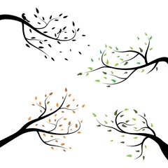 Wall Mural - tree branch logo vector