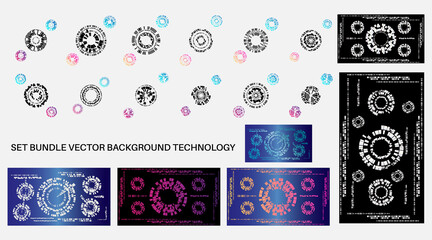 Wall Mural - technology background design collection with circular lines. vector illustration design
