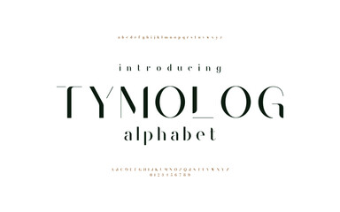 Classic elegant minimal lettering fashion design. Vintage typography font set design. Vector illustration typeface alphabet.