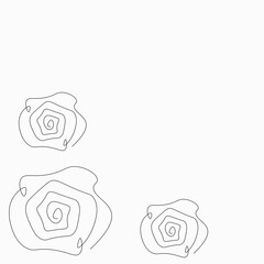 Sticker - Rose summer flowers isolated on white background. Continuous line drawing. Vector illustration