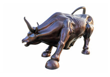  (Clipping Path) Bronze Bull Isolated On White Background