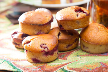 Homemade cakes.Handmade work. Homemade tea party.