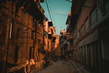 Old Building Street In Nepal.