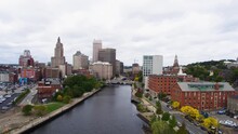 Providence, Drone View, Rhode Island, Providence River, Downtown
