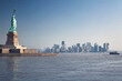 The Skyline of Manhattan, New York and the statue of liberty