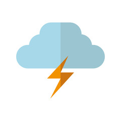 Sticker - cloud with thunder icon vector design