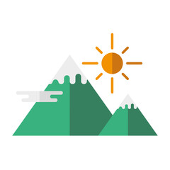 Poster - landscape of mountains and sun vector design