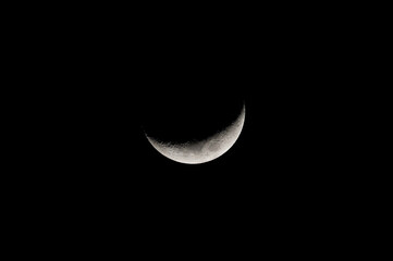 Wall Mural - Closeup Half moon in the night