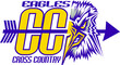 eagles cross country team design with half mascot head for school, college or league