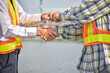 Close up people hands shake business partnership success,Shake hand concept