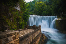 Waterfall At The Old Hydroelectric Power Station In Abkhazia
