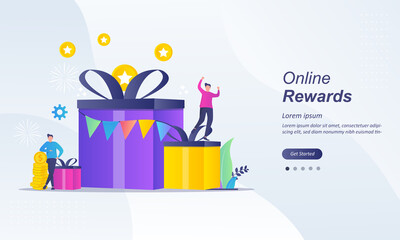 online rewards concept, earn point, loyalty program and get rewards, suitable for web landing page, 