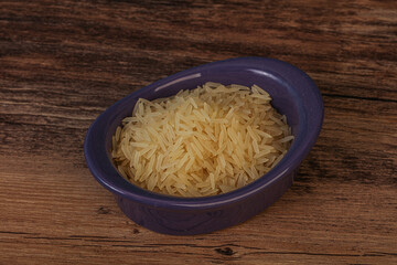 Raw basmati rice in the bowl