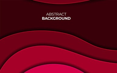 Wall Mural - red 3d Fluid Shapes paper cut background, Colorful Geometric vector Background.