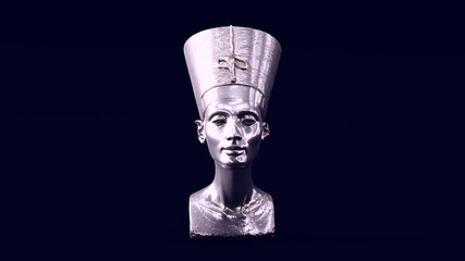 Wall Mural - Bust of Nefertiti with Bright White Moody 80s lighting 3d illustration 3d render