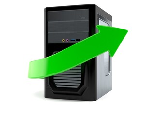 Sticker - Computer with green arrow