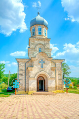 Wall Mural - Facade of Church with crucifixion 