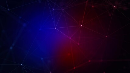 Wall Mural - moving dots and lines transform. network connection structure. 3d network concept.