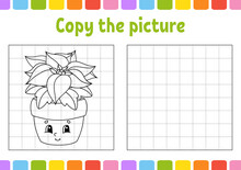 Copy The Picture. Winter Theme. Coloring Book Pages For Kids. Education Developing Worksheet. Game For Children. Handwriting Practice. Funny Character. Cute Cartoon Vector Illustration.
