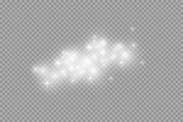 Wall Mural - glow light effect. vector illustration. christmas flash dust. white sparks and glitter and snowflake