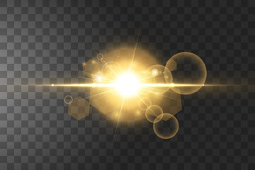 Wall Mural - shining golden stars isolated on black background. vector illustration.