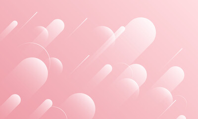 Wall Mural - Abstract pink gradient rounded shape background.