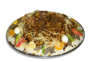 Mandi is a traditional dish from Yemen of meat, rice, and spices. It is now very popular in other areas of the Arabian Peninsula, and it is also common in Egypt and Turkey.
