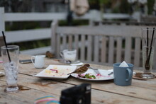 At The Tea Time The Bird Looking Forward To Me To Leave The Table So The Bird Can Deal With The Fruitcake.