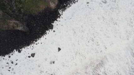 Wall Mural - Aerial view of the sea with waves in a Tenerife beach