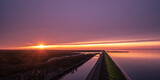 Fototapeta Perspektywa 3d - sunset over the North Sea