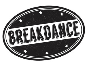 Sticker - Breakdance grunge rubber stamp