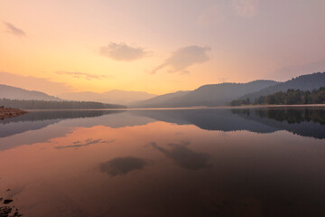 Sticker - sunrise over the lake