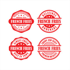 Wall Mural - French fries stamps vector design collection