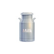 © Vector Tradition - Milk can, dairy farm agriculture food and cow product, vector icon. Milk can container or metal jar tank and aluminum bucket jug, dairy farm market and milk store isolated sign