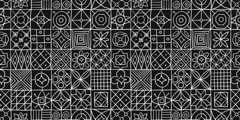 Aufkleber - Talavera pattern. Indian patchwork. Turkish ornament. Moroccan tile mosaic. Spanish decoration. Ethnic background. Seamless pattern for your design