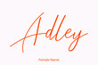 © Image Lounge - Adley Elegant Cursive Typography Orange Color Text