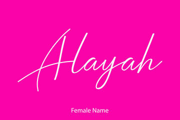 Canvas Print - Alayah-Female Name in Beautiful Cursive Typography On Pink Background