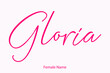 Gloria Female Name - in Stylish Lettering Cursive Typography Text