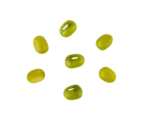 Wall Mural - Mung beans isolated on white background