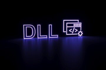 Wall Mural - dll neon concept self illumination background 3d illustration