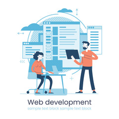 Wall Mural - website architecture concept. php and mysql. cms content management system. web development. softwar