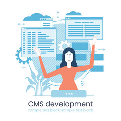 Wall Mural - website architecture concept. php and mysql. cms content management system. web development. softwar