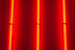 Closeup of bright red neon tubes