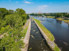 Pathway For Kayakers Training In River Vltava (Moldau) In Prague - Troja
