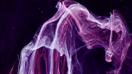 Wall Mural - Mystic Smoke on Black Background.